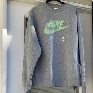 Nike Air Gray and Green Crewneck Sweater